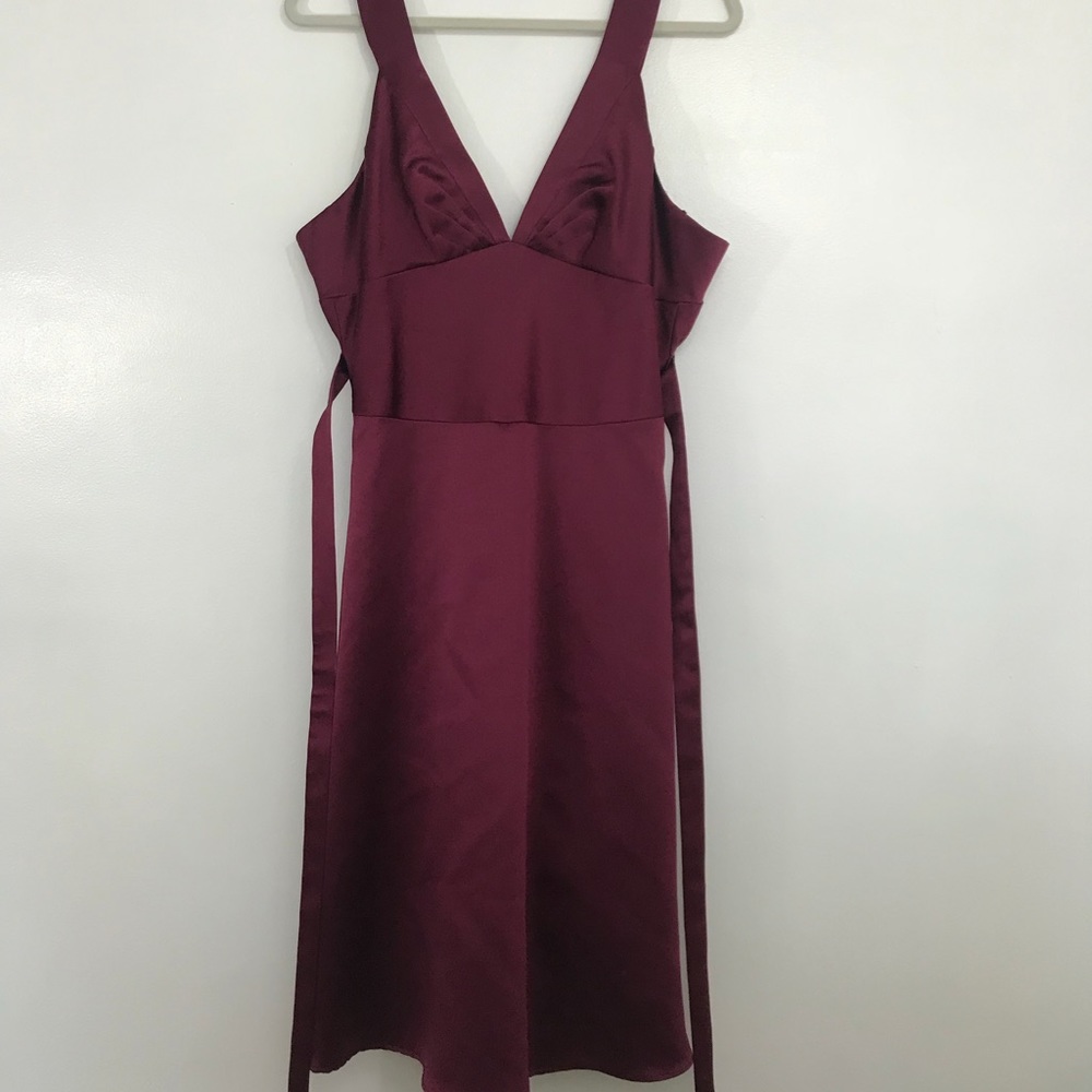 Laundry By Shelli Segal Wine Satin Dress Size 4